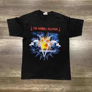 2006 SLAYER THE UNHOLY ALLIANCE T SHIRT Medium CONCERT TOUR DOUBLE SIDE BLACK